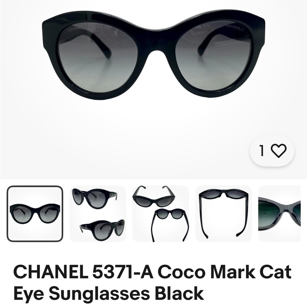 CHANEL Black Cat Eye Sunglasses